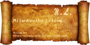 Milenkovits Liliom névjegykártya